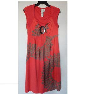 DONNA MORGAN Orange Coral Empire Jersey Dress